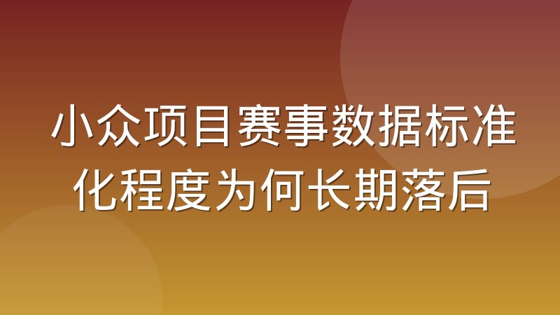 小众项目赛事数据标准化程度为何长期落后